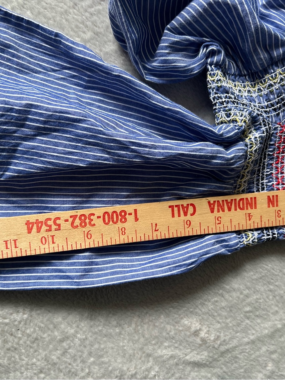 NWT Beachlunchlounge Aurora Smocked Striped Top XS - Picture 7 of 8